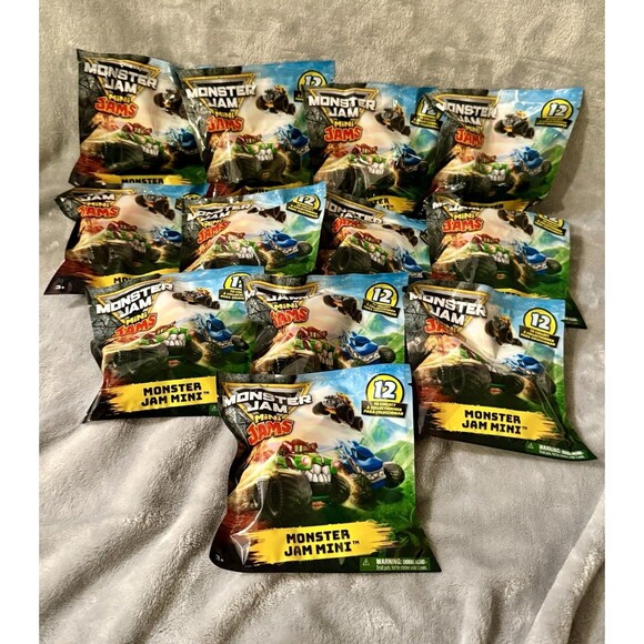 Spin Master Other - 2025 Monster Jam MINI 1:87 Series 19 RARE Complete Set 12 Digatron Thunderroarus
